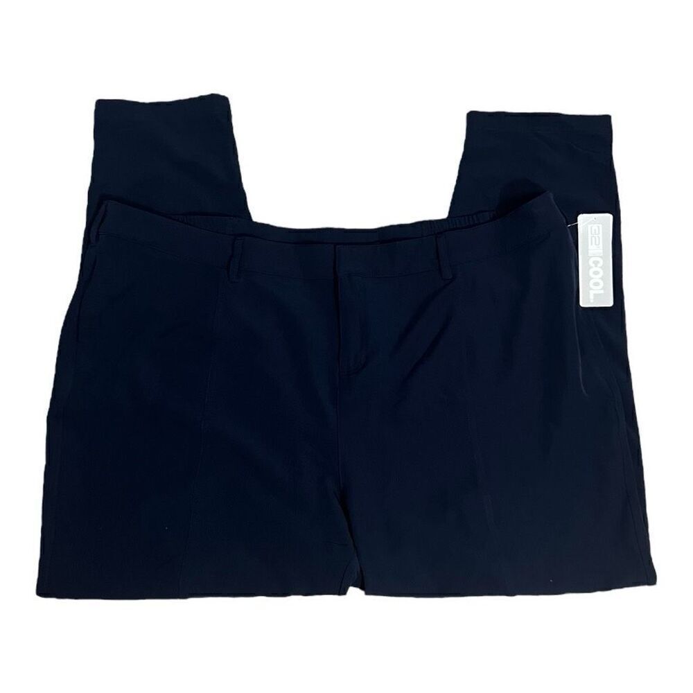 32 Degrees Cool Women Size 20 Hero Navy Blue Pants Side Elastic Zipper Pockets